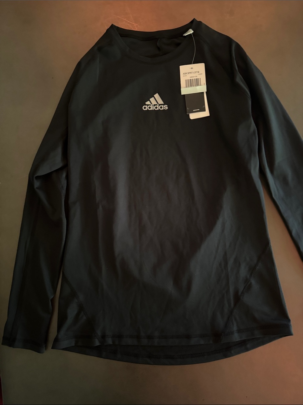 adidas Black Long-Sleeve Crew Performance Tee